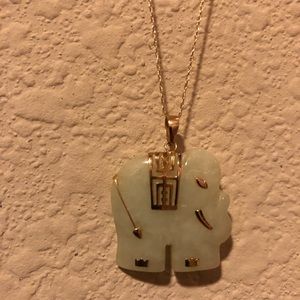 Jade elephant necklace from Thailand